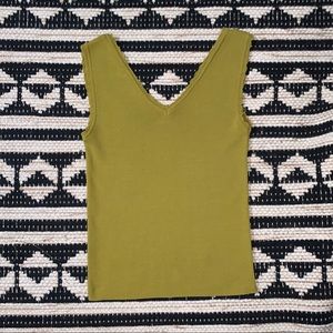 Stretch Knit Taup Olive Green Tank Top